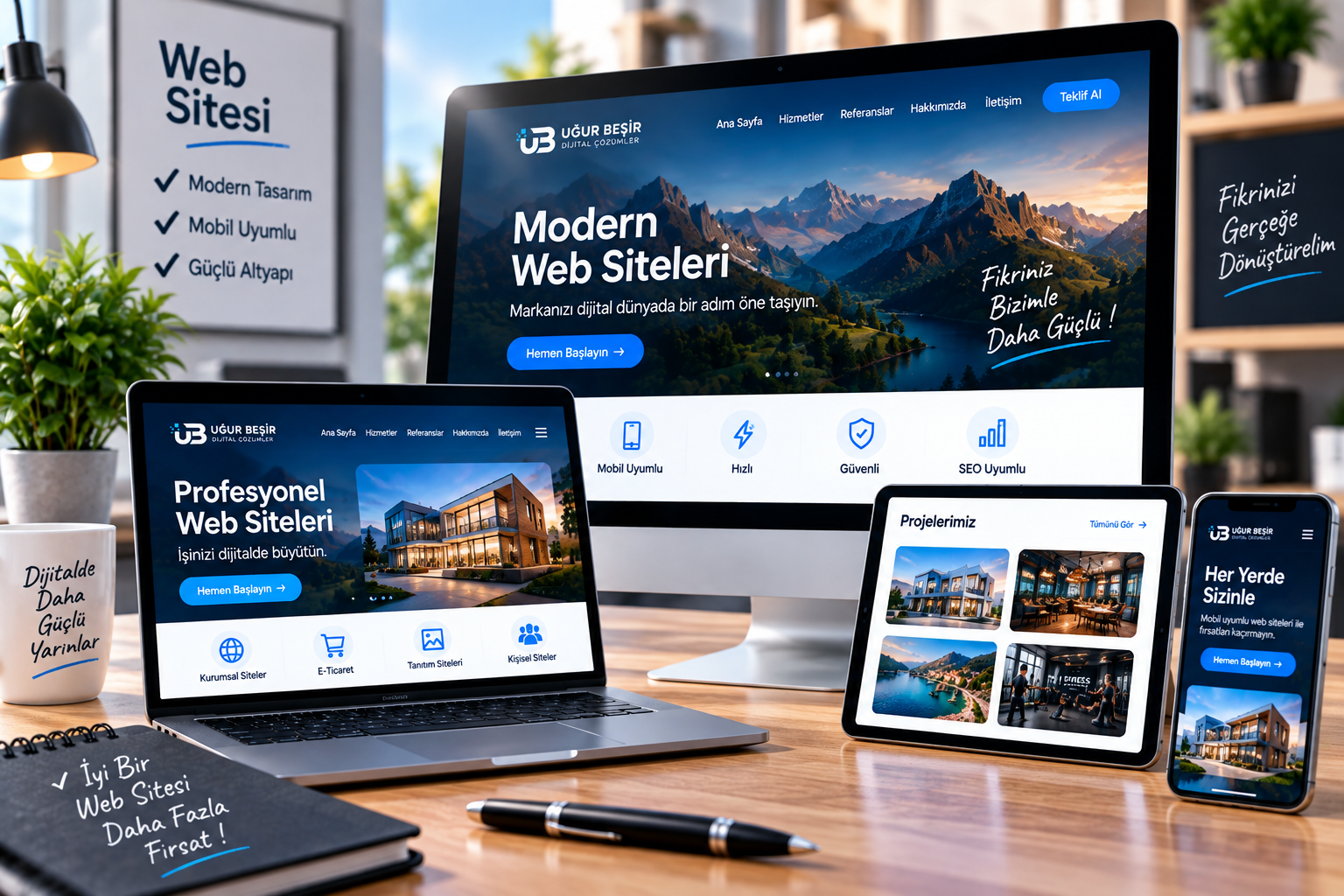 Mobil uyumlu profesyonel web sitesi hazırlama hizmeti